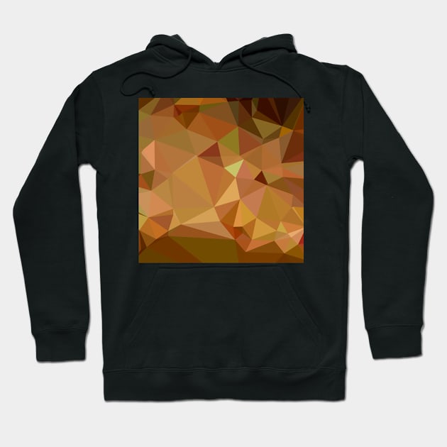 Cocoa Brown Abstract Low Polygon Background Hoodie by retrovectors